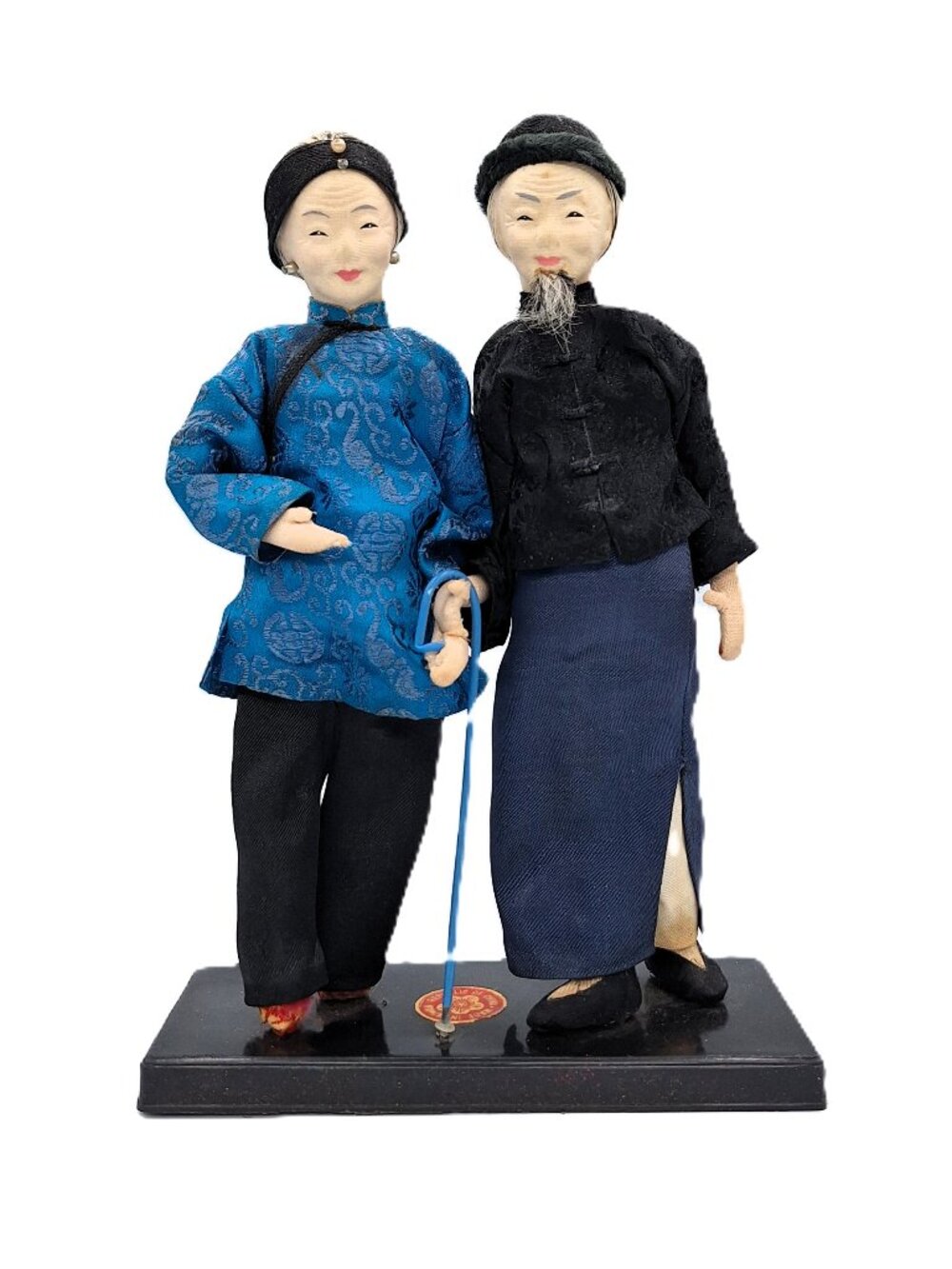 Pair of vintage mid century Chinese folk art/ opera dolls